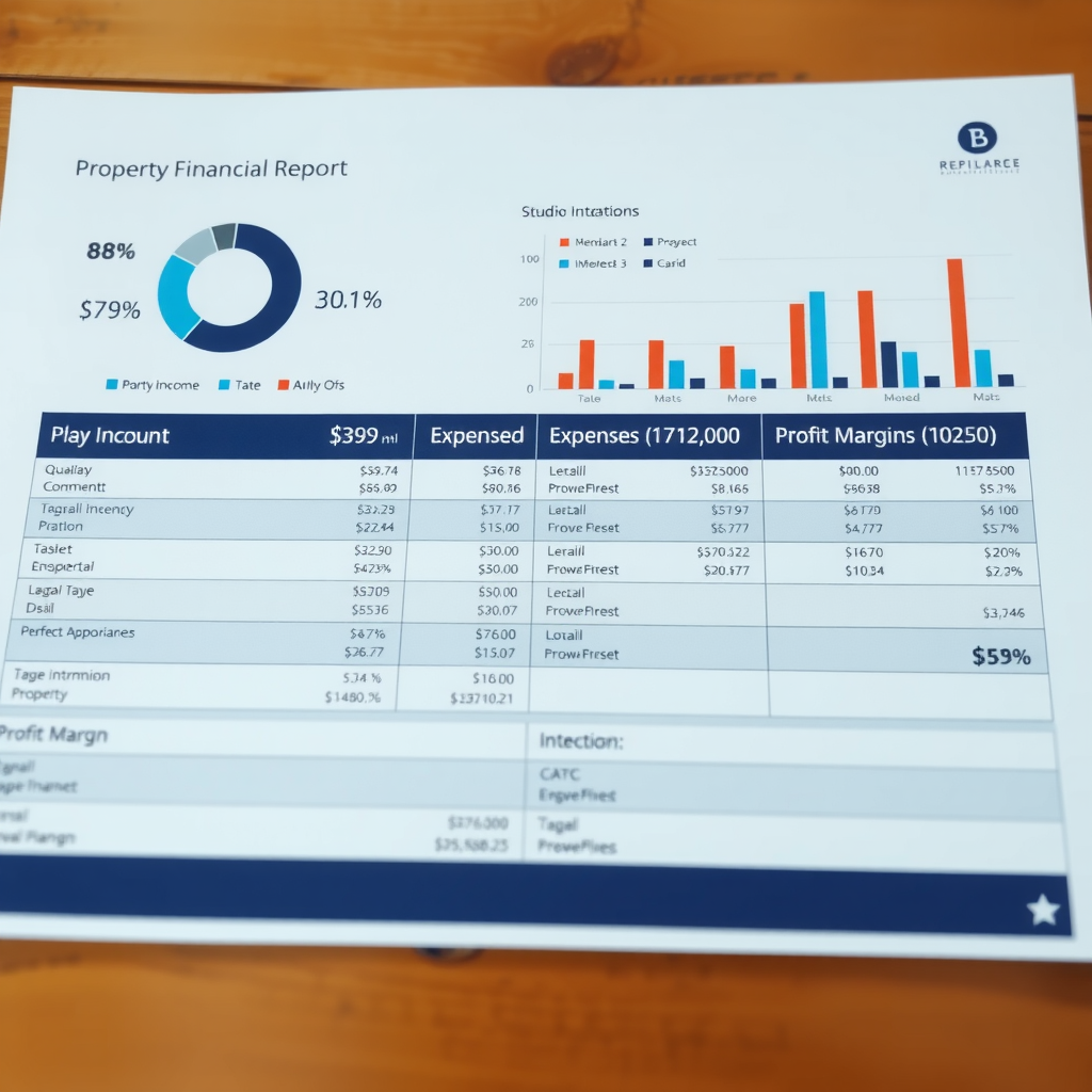 Detailed financial report showing property income, expenses, and profit margins with clear itemization for property owner transparency